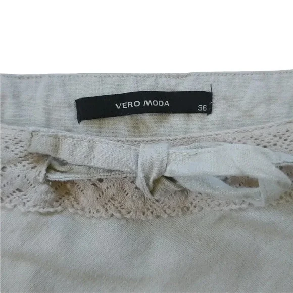 Vero Moda Linen Midi  Skirt, Lace, Bow, 36 (L) - Picture 7 of 7